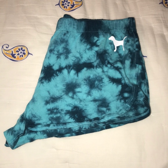PINK Victoria's Secret Pants - Blue Tie Dye PINK Sleep Shorts